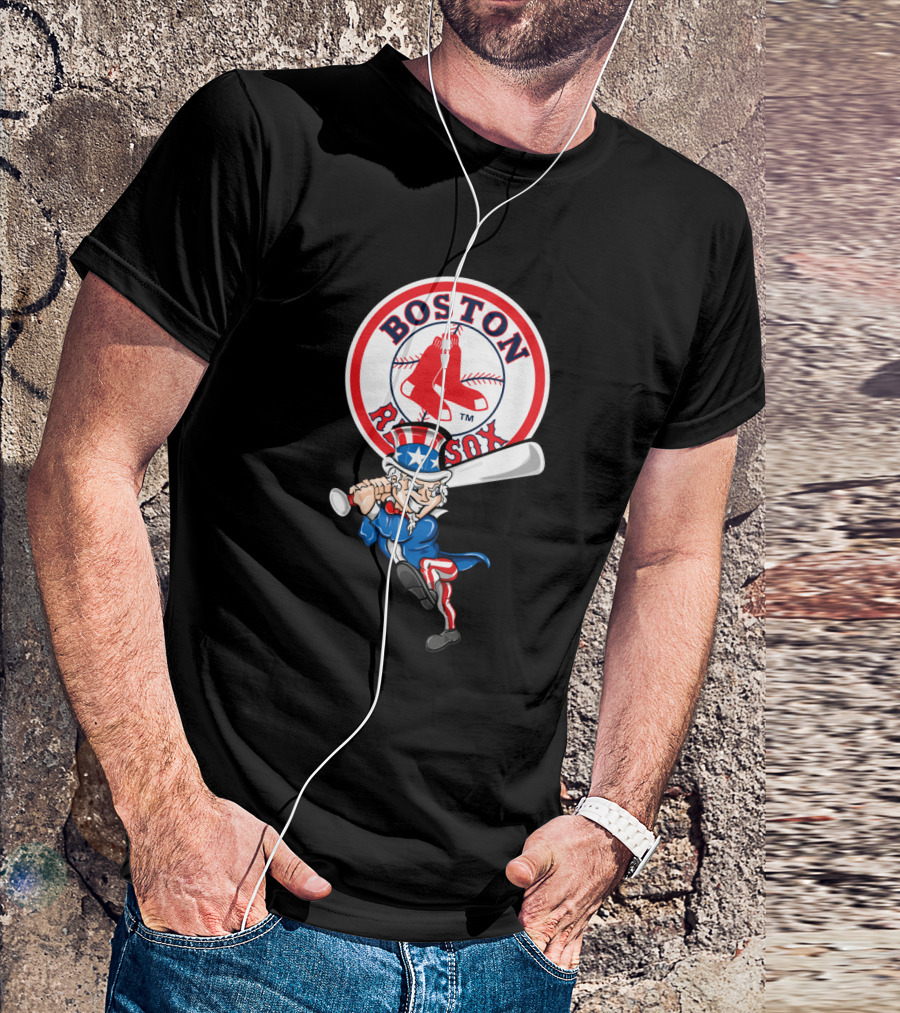 Boston Red Sox Uncle Sam 4Th Of July Baseball Patriotic Celebratory T-Shirt