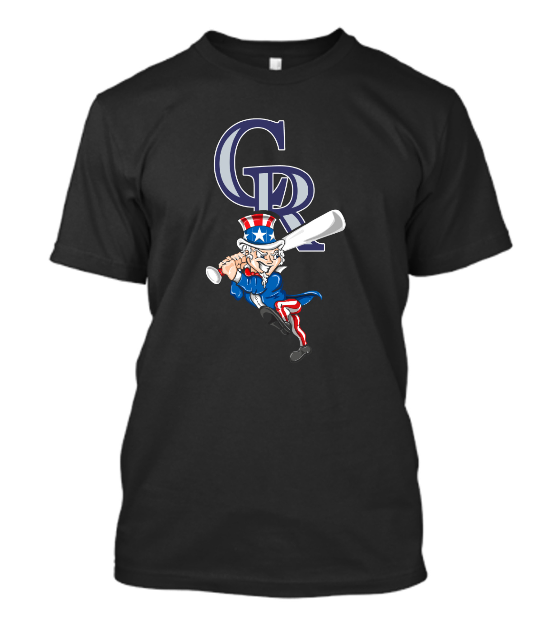 Colorado Rockies Uncle Sam Baseball 4th July GR T-Shirt