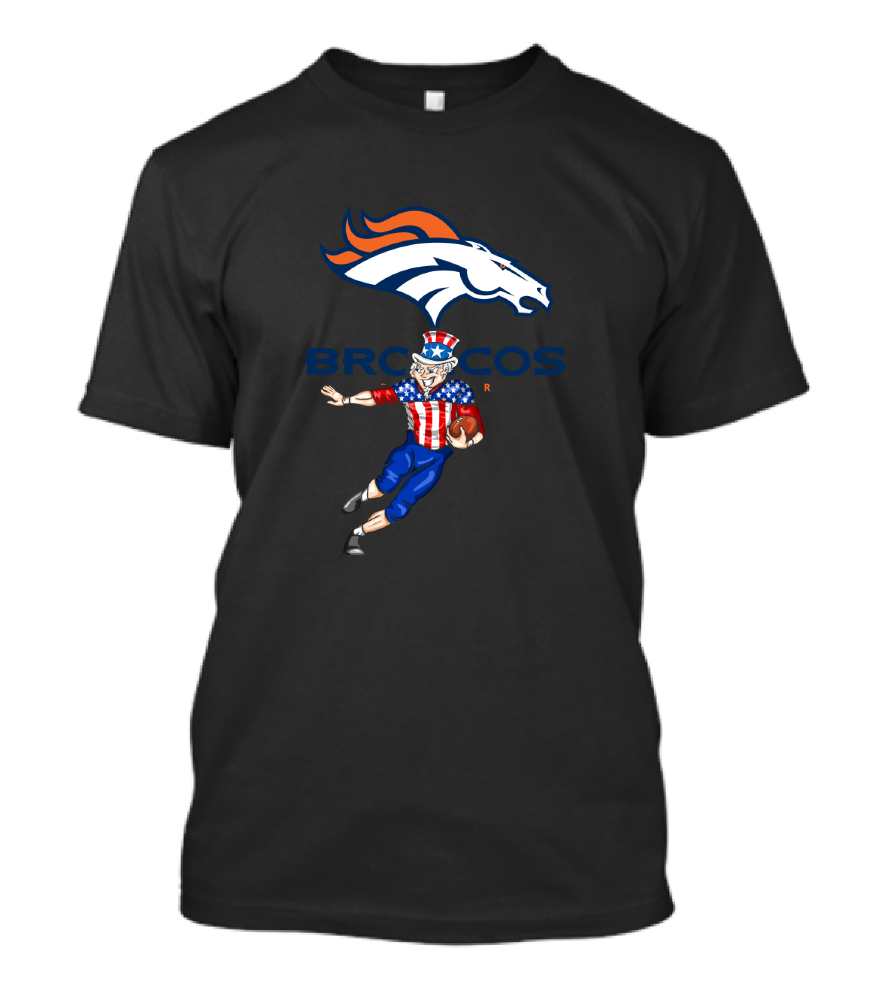 Denver Broncos Uncle Sam Football 4th Of July T-Shirt