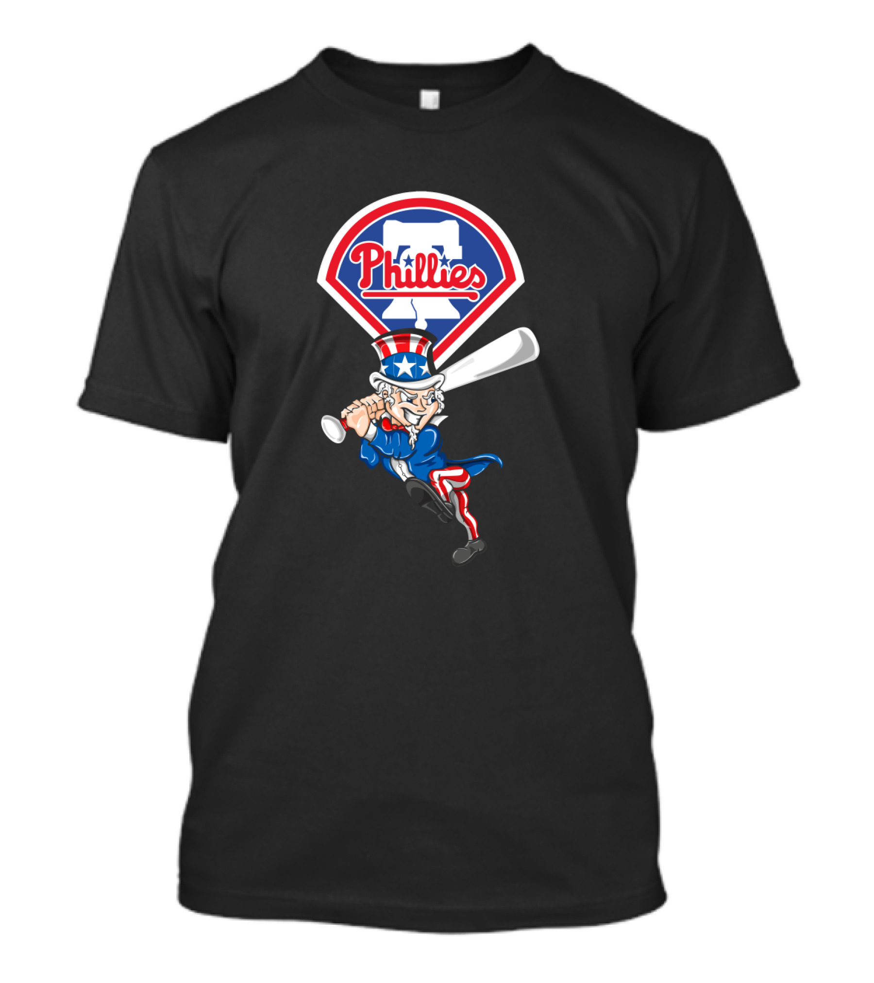Philadelphia Phillies 4th Of July Uncle Sam Baseball Swing T-Shirt