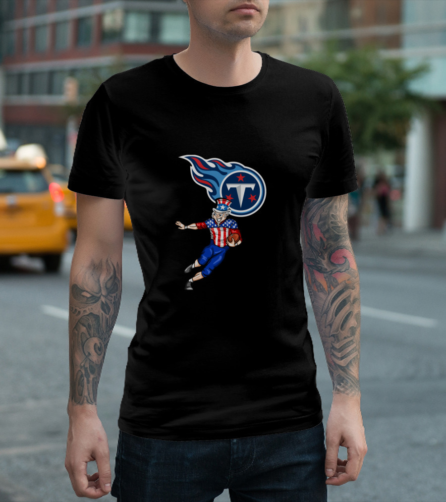 Tennessee Titans Uncle Sam 4Th Of July Football T-Shirt