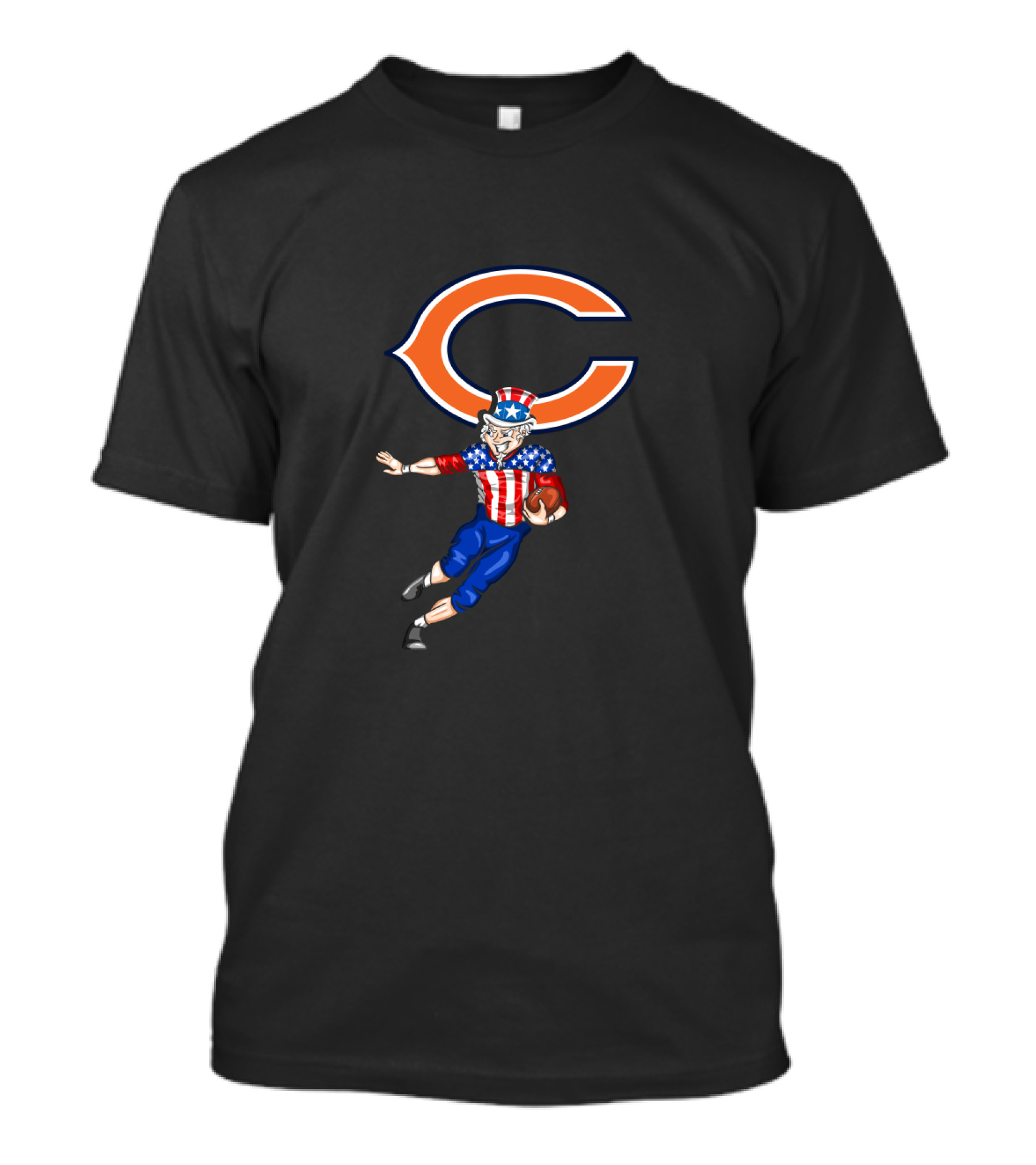 Chicago Bears 4th July Uncle Sam Football Playful T-Shirt