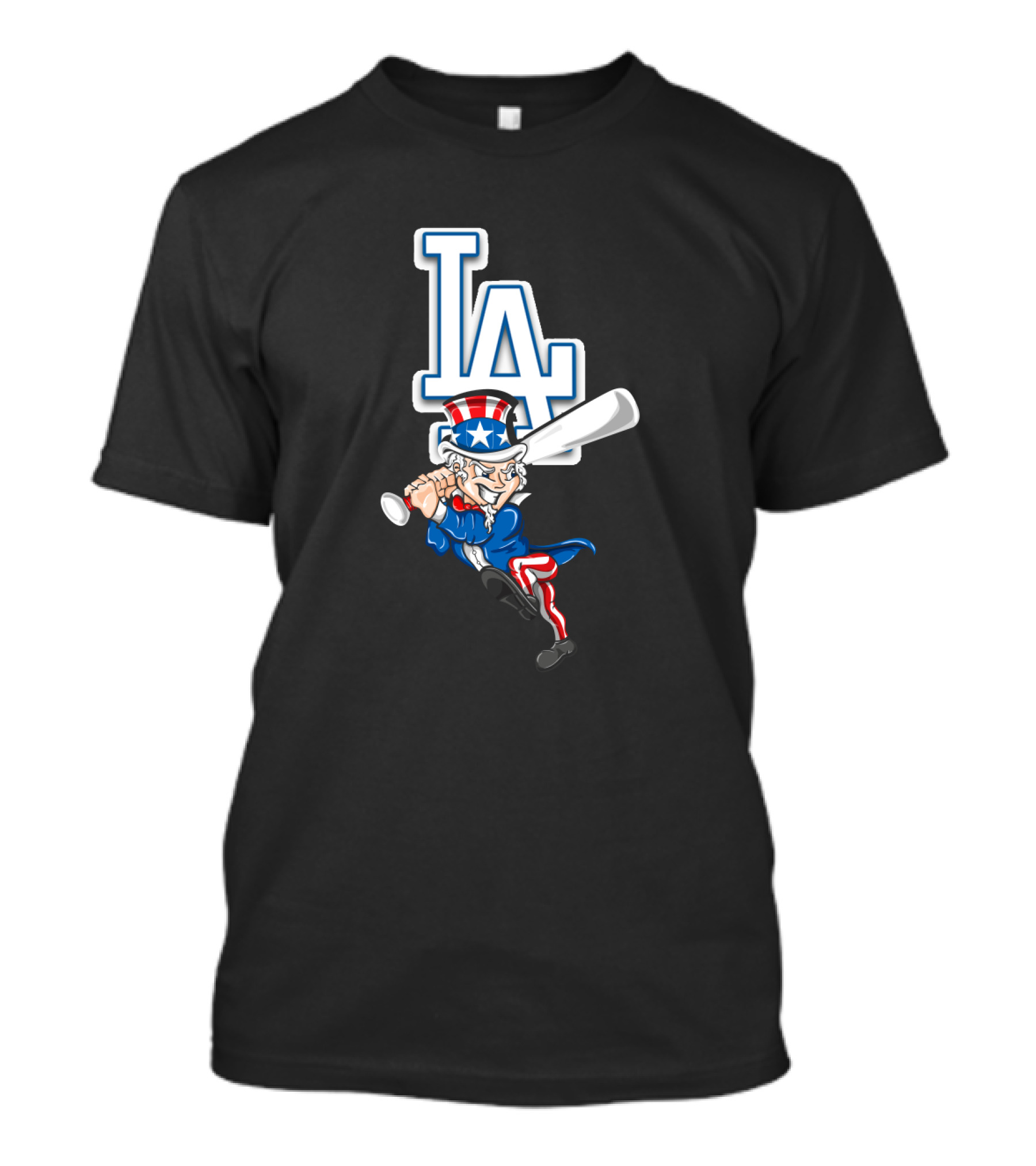 4th July LA Dodger Uncle Sam Patriotic Baseball T-Shirt