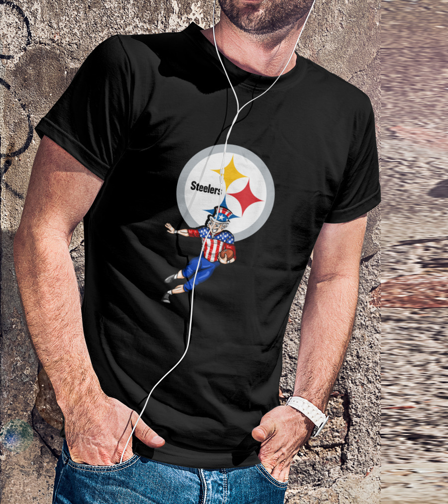 Pittsburgh Steelers Uncle Sam 4Th July Football Stars And Stripes T-Shirt