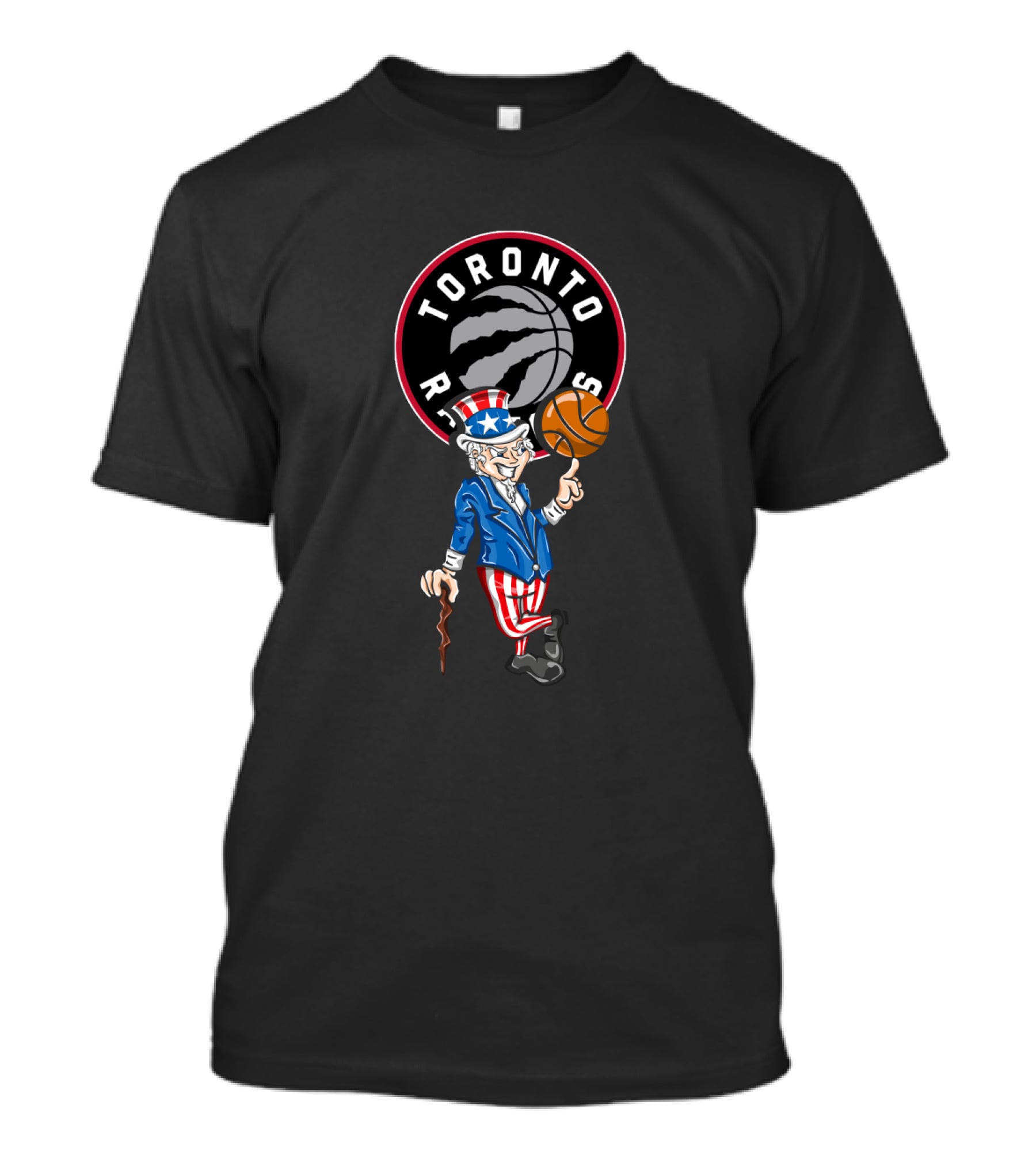 Toronto Raptors Uncle Sam 4Th July Basketball Iconic Logo Celebration T-Shirt