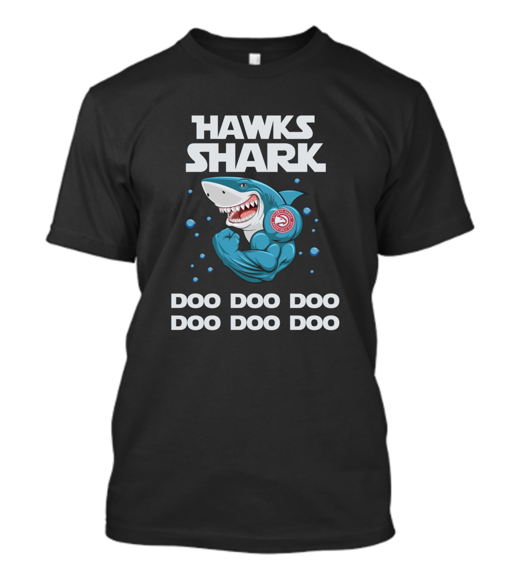 Atlanta Hawks Shark Doo Doo Doo Basketball-Themed Cartoon T-Shirt