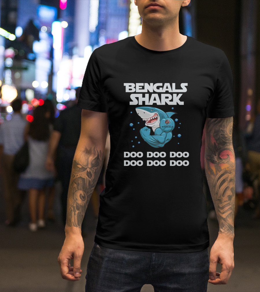Bengals Shark Doo Doo Doo Cincinnati Bengals Logo Football T-Shirt