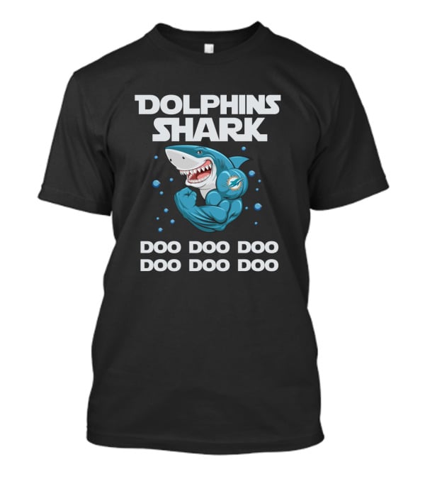 Dolphins Shark Doo Doo Doo Miami Dolphins Football Cartoon Inspiration T-Shirt