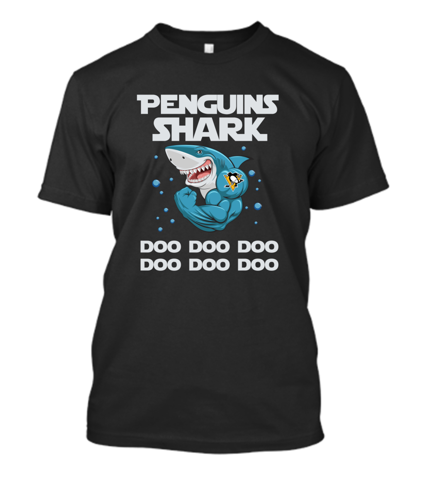 Penguins Shark Doo Doo Doo Pittsburgh Penguins Logo Fun T-Shirt