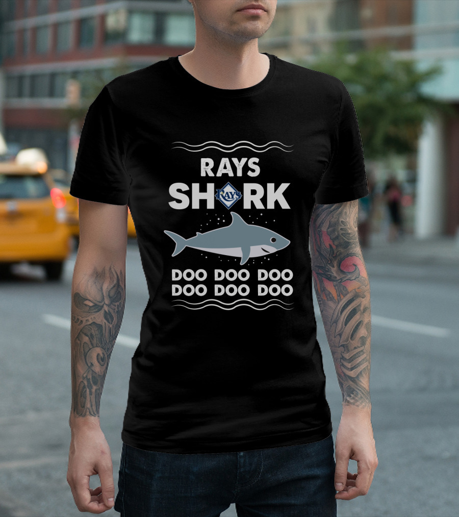 Rays Shark Tampa Bay Rays Logo Doo Doo Doo Doo Baseball T-Shirt