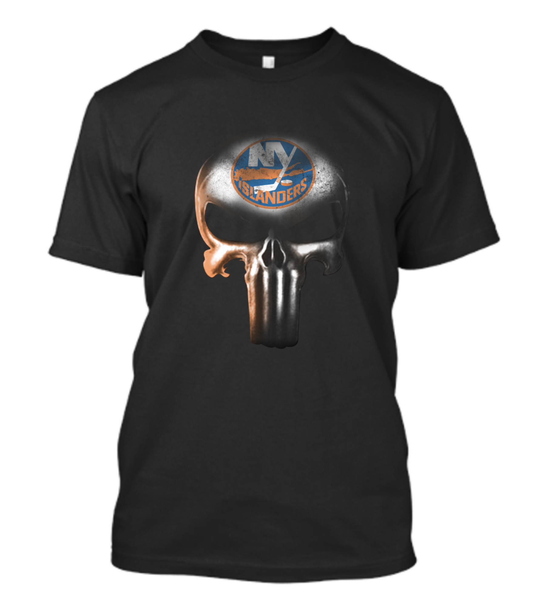 New York Islanders Punisher Skull Fan Emblem T-Shirt