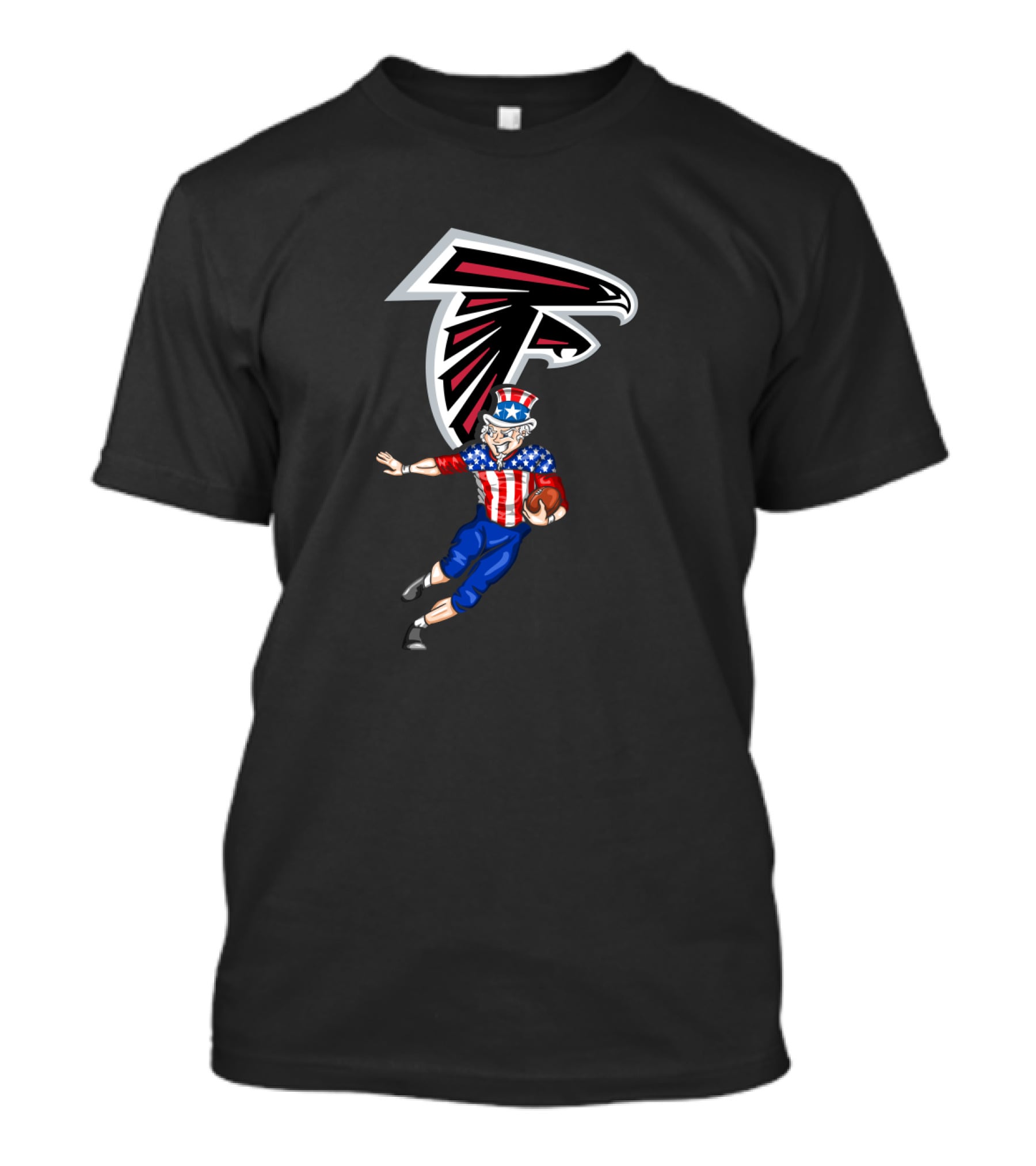 Atlanta Falcons Uncle Sam Patriotic Football 4Th Of July Celebration T-Shirt