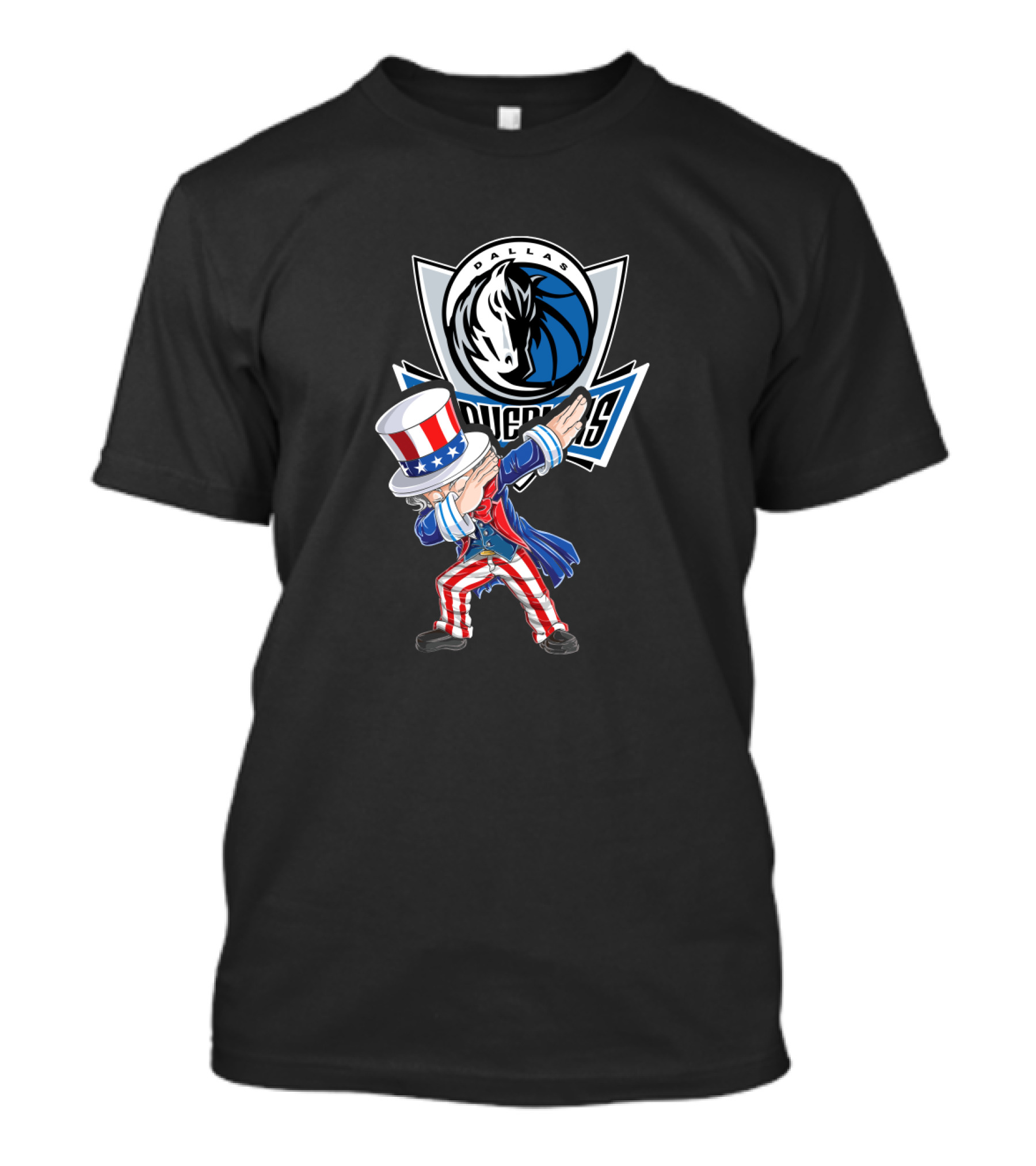 Uncle Sam Dabbing Dallas Mavericks 4Th July Basketball Celebration T-Shirt
