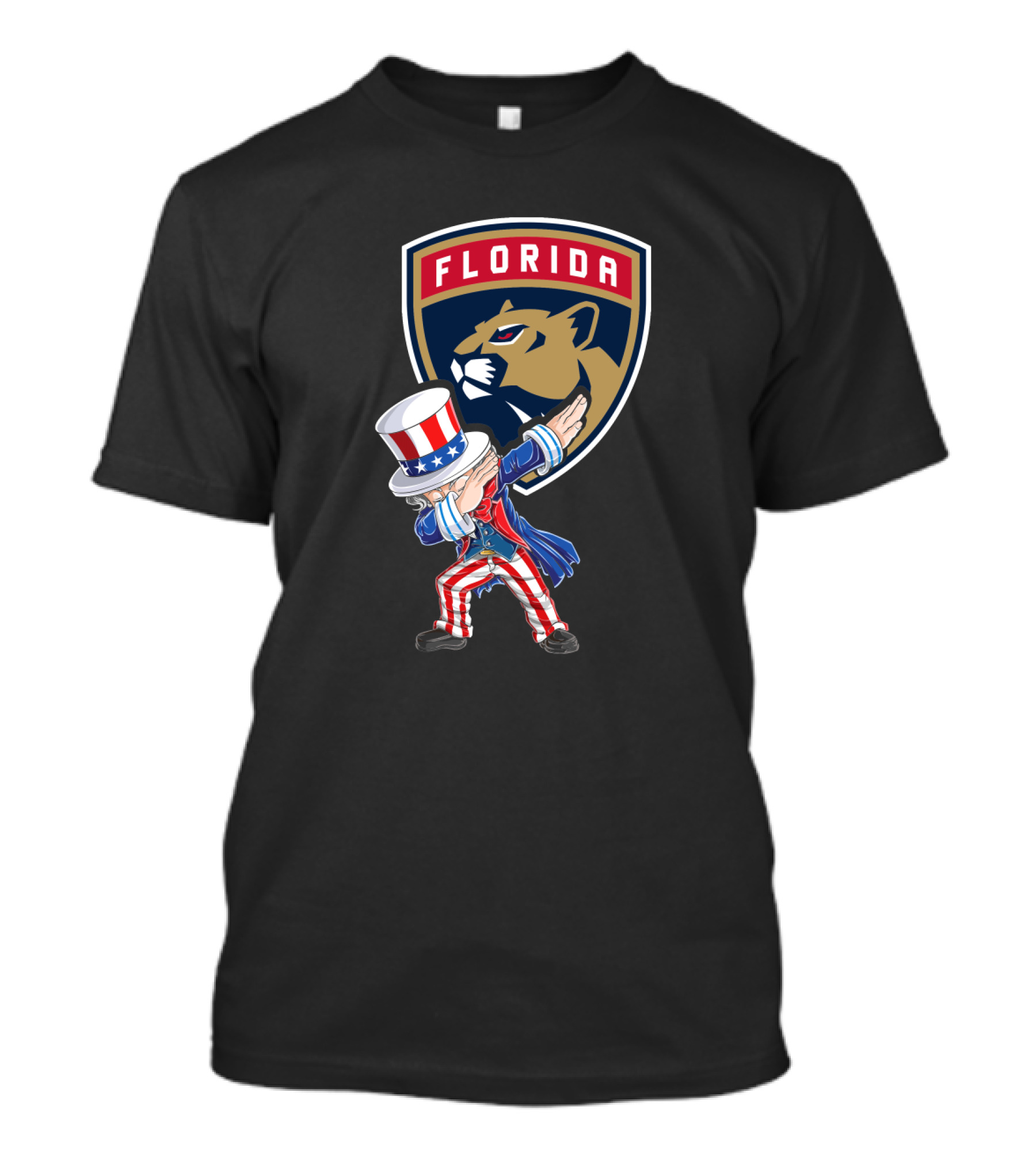 Uncle Sam Dabbing With Florida Panthers Logo Celebrating 4th Of July T-Shirt