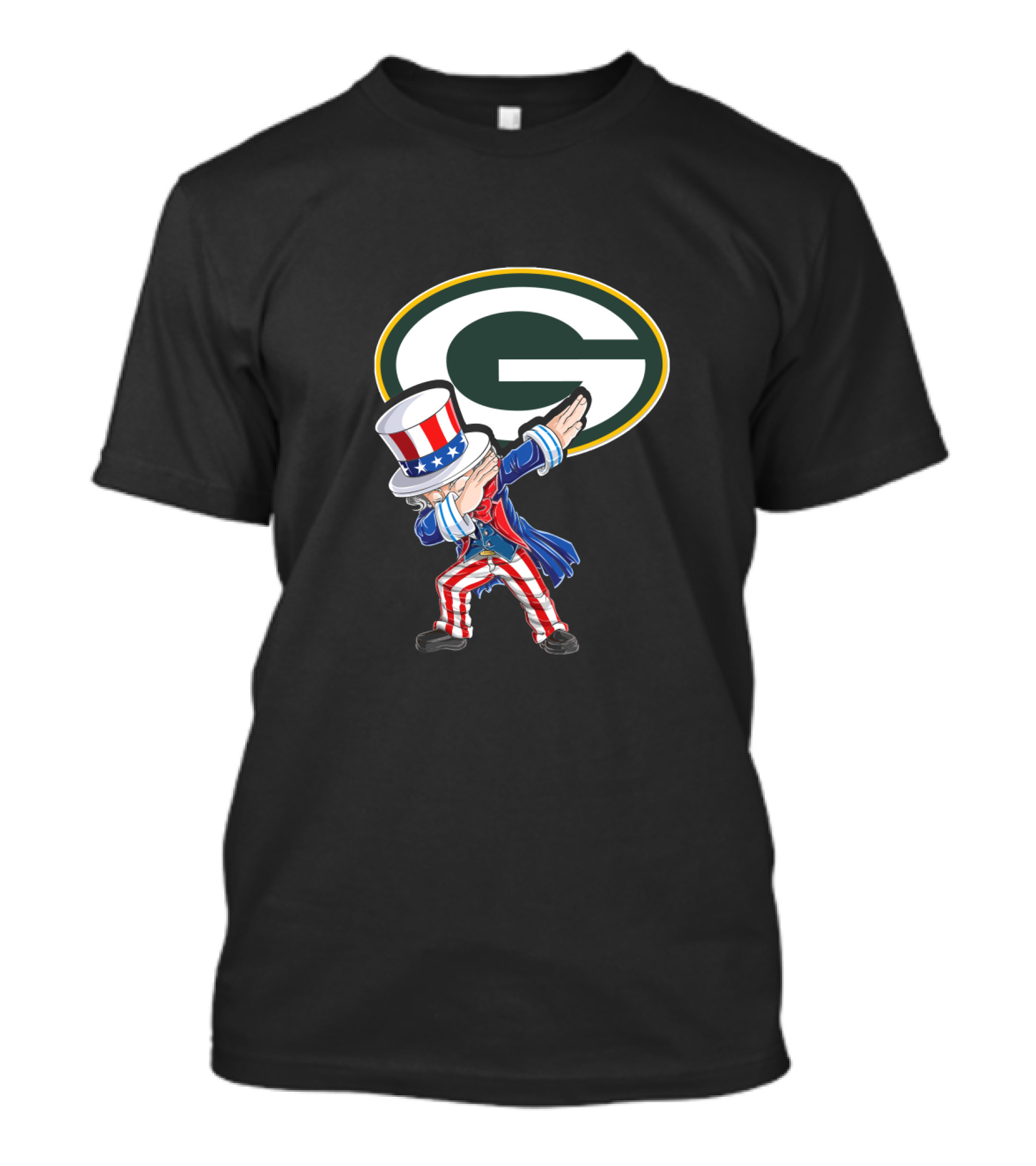 Uncle Sam Dabbing Green Bay Packers 4th July T-Shirt