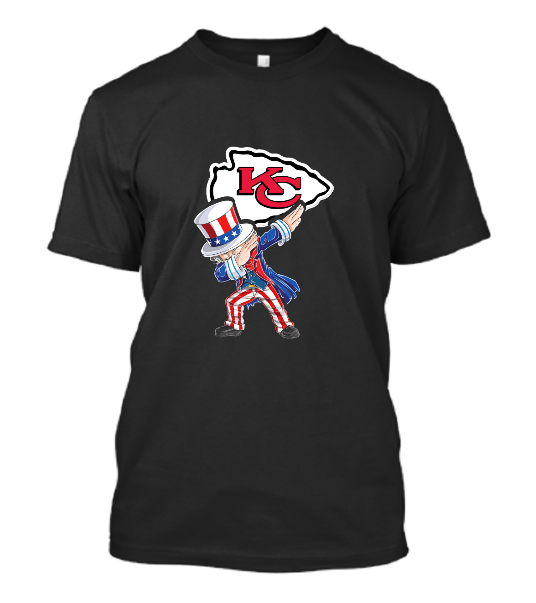 Uncle Sam Dabbing With Kansas City Chiefs Logo For 4th Of July T-Shirt