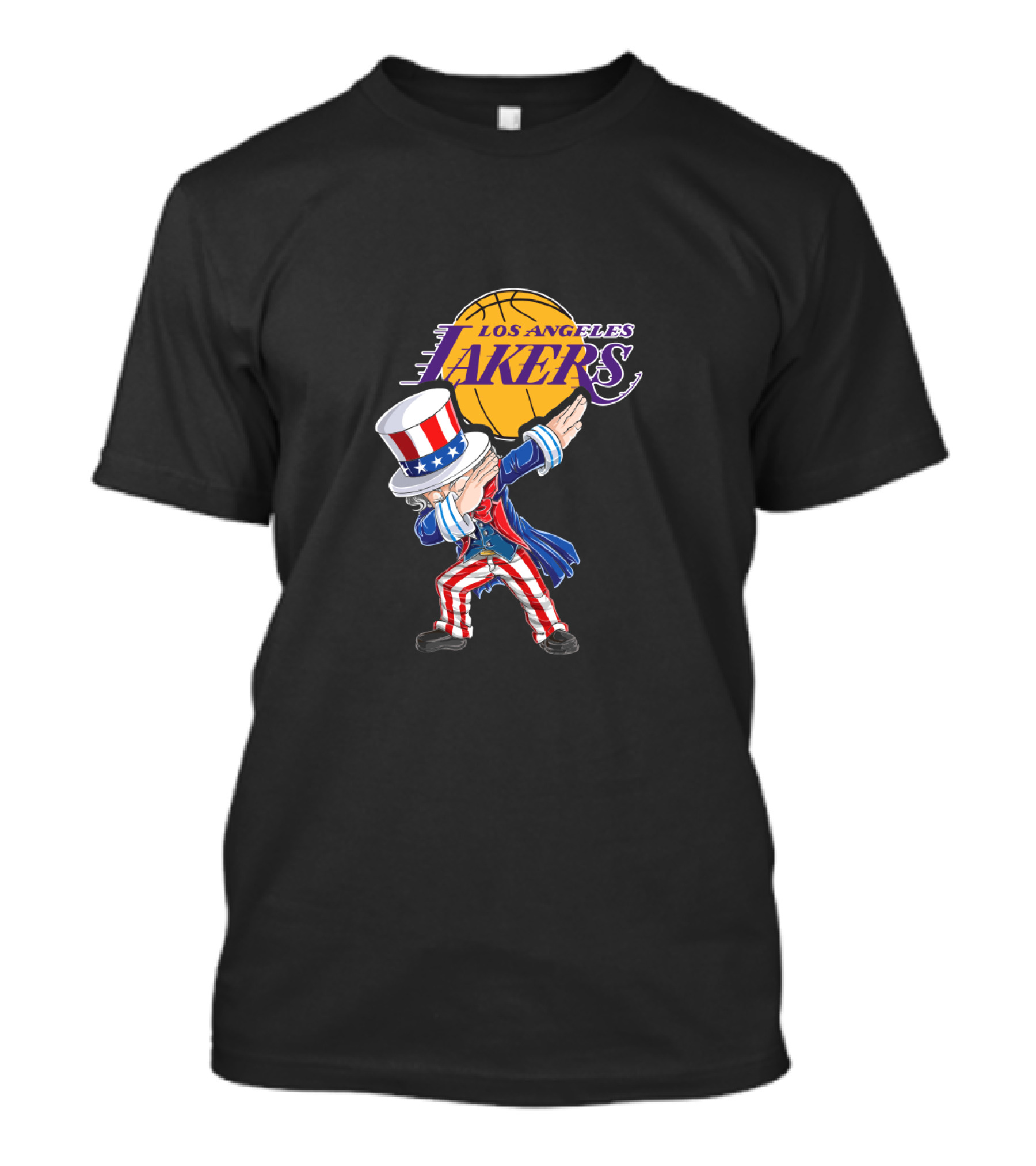 Uncle Sam Dabbing Los Angeles Lakers 4th Of July T-Shirt