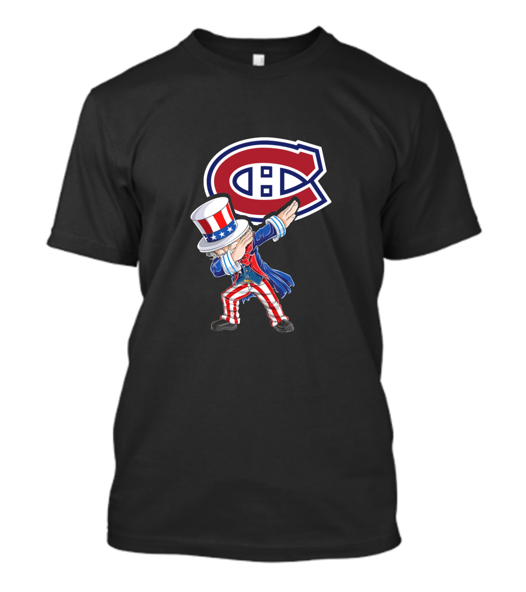 Uncle Sam Dabbing With Montreal Canadiens Logo 4th Of July T-Shirt