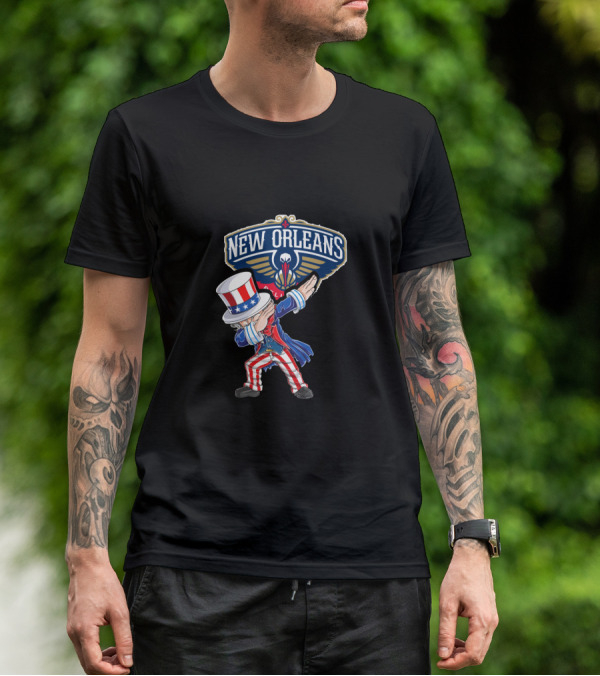 Uncle Sam Dabbing New Orleans Pelicans 4Th July Celebration T-Shirt