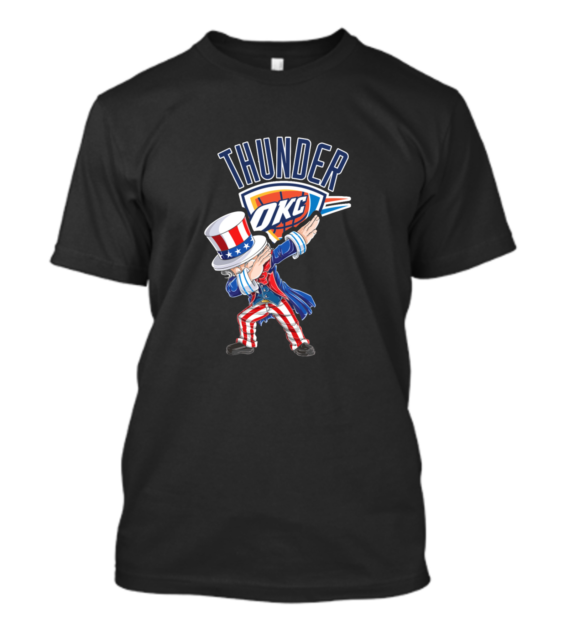 Uncle Sam Dabbing OKC Thunder 4th Of July T-Shirt