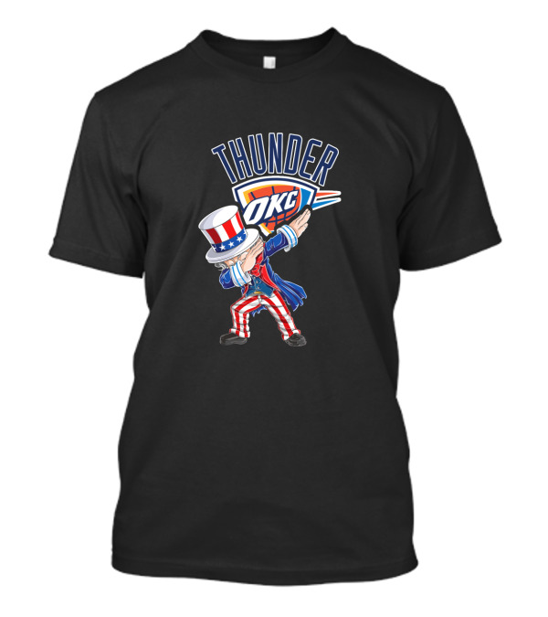 Thunder Okc Uncle Sam Dabbing 4Th Of July T-Shirt