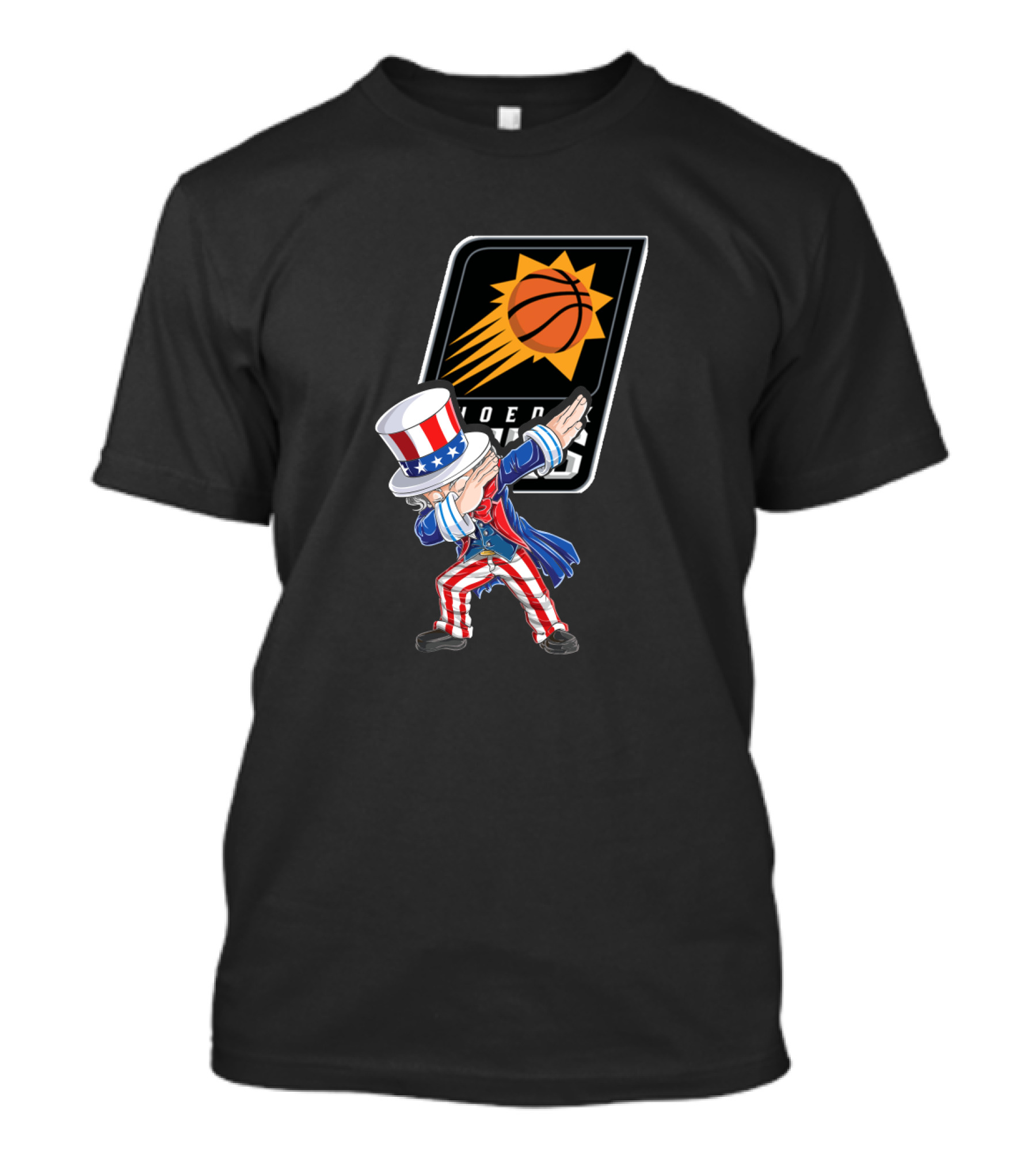 Uncle Sam Dabbing With Phoenix Suns Logo Celebrating 4th Of July Fans T-Shirt