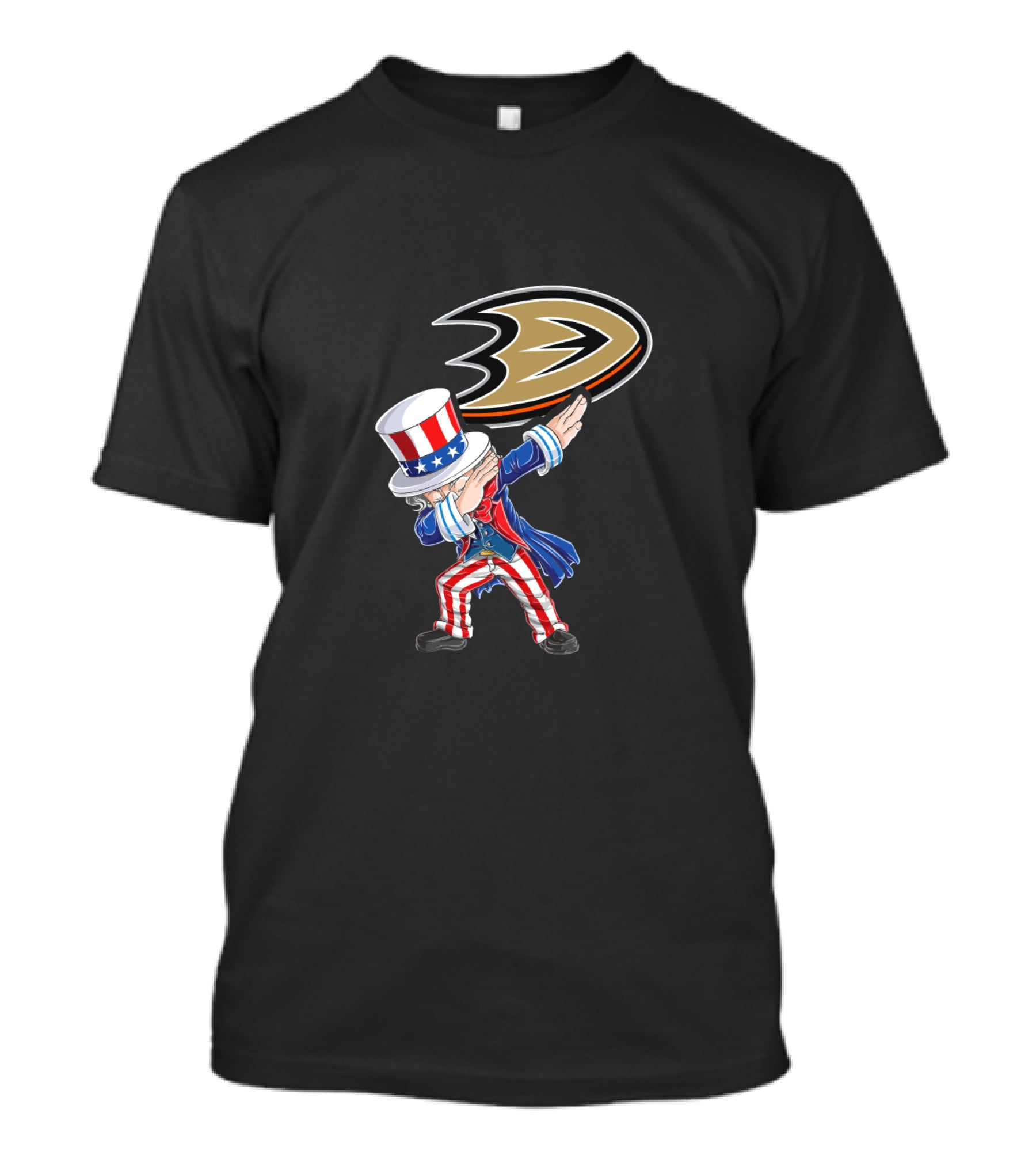 Uncle Sam Dabbing Celebrating Anaheim Ducks 4Th Of July Fans T-Shirt