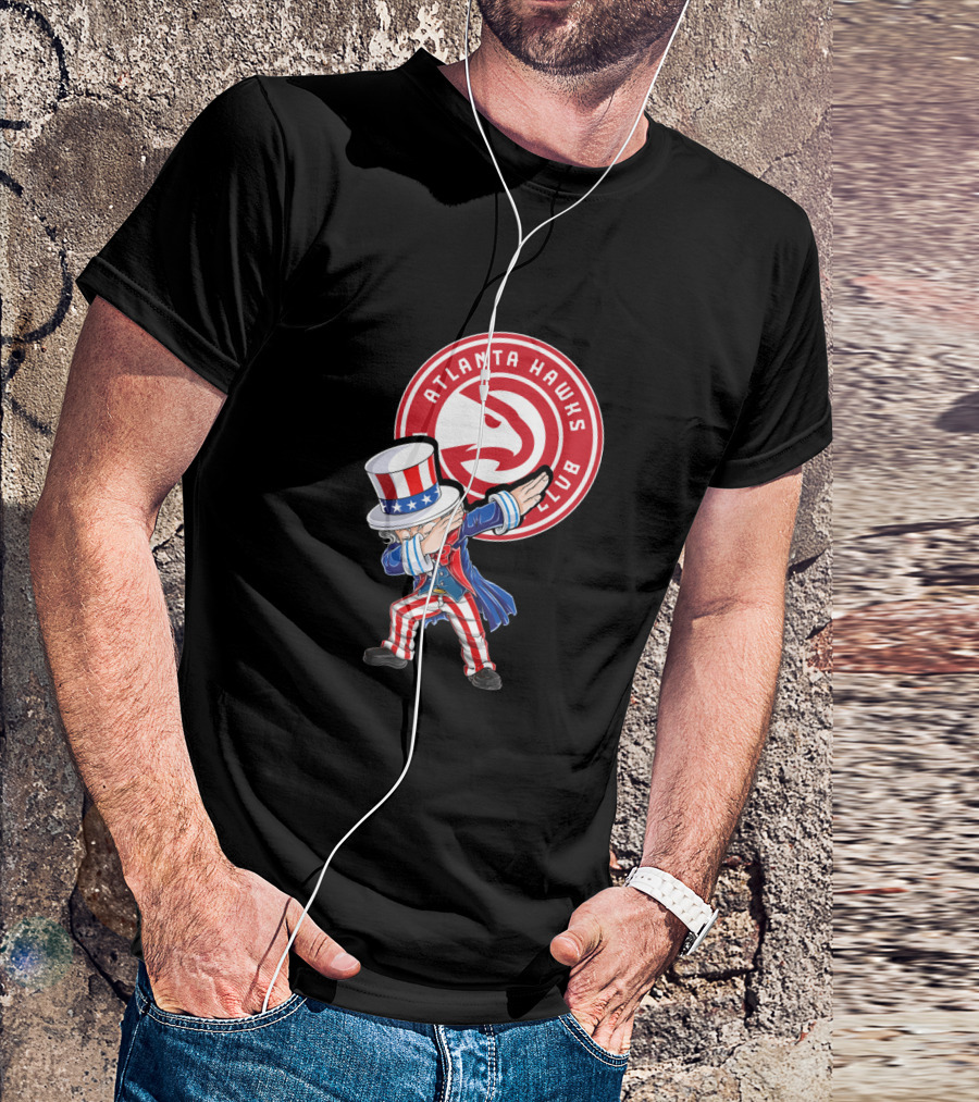 Atlanta Hawks Fans Uncle Sam Dabbing Patriotic 4th July T-Shirt