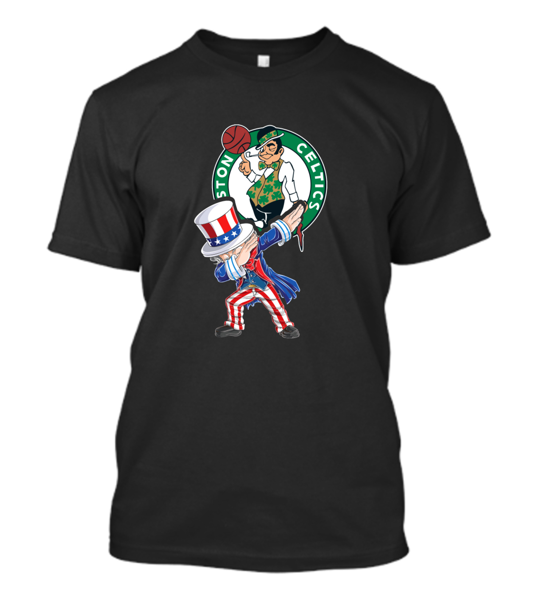 Uncle Sam Dabbing Boston Celtics 4Th Of July Fans T-Shirt