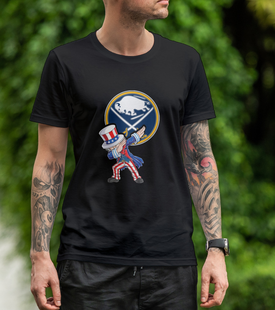 Uncle Sam Dabbing Buffalo Sabres Fans 4th July T-Shirt