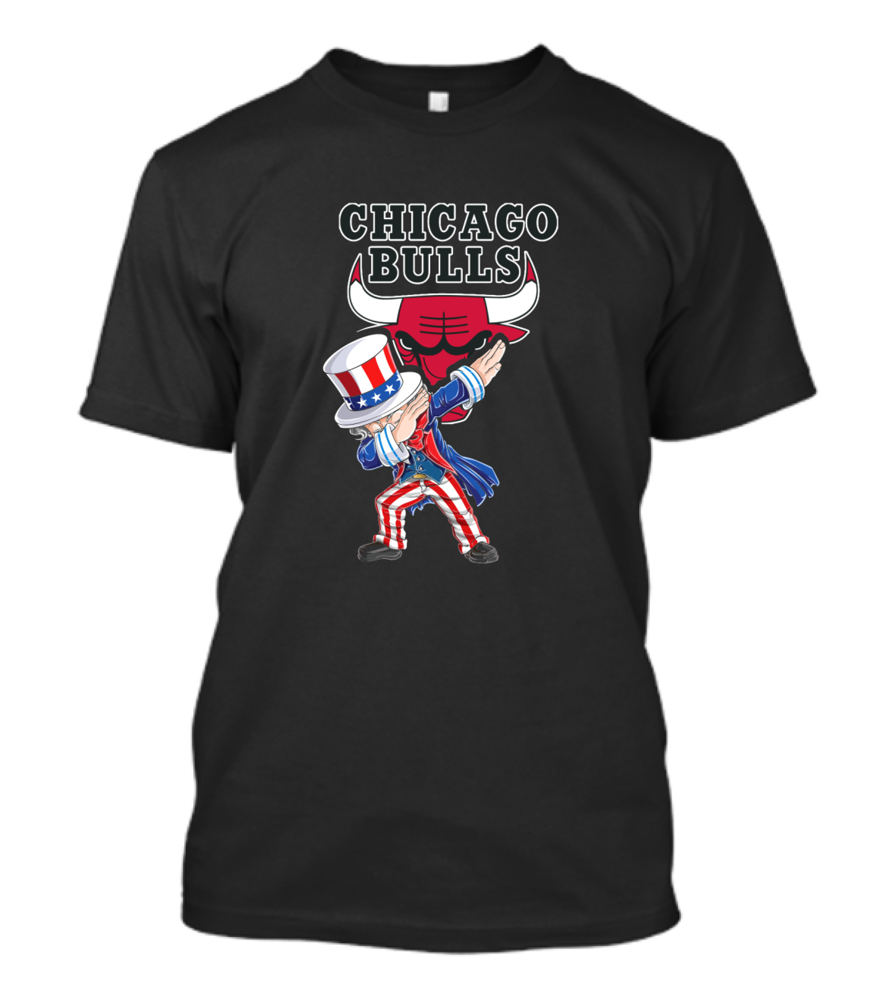Uncle Sam Dabbing Chicago Bulls Fans 4th July T-Shirt