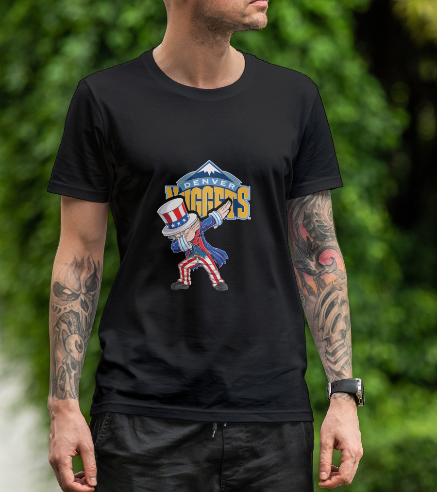 Uncle Sam Dabbing Denver Nuggets Fans 4th Of July T-Shirt