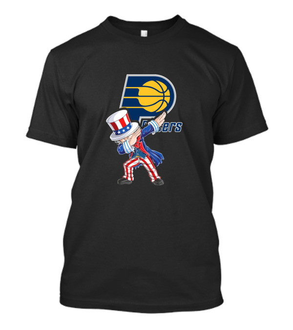 Uncle Sam Dabbing Indiana Pacers Logo 4Th Of July Fans T-Shirt