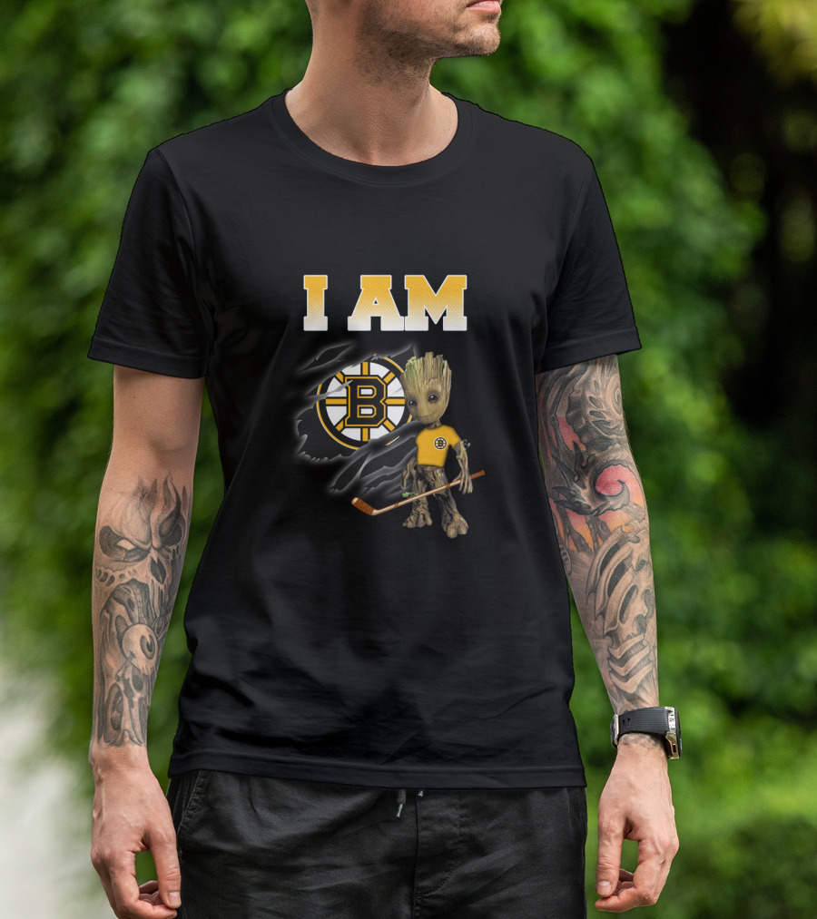 I Am Boston Bruins Groot Hockey Fan T-Shirt