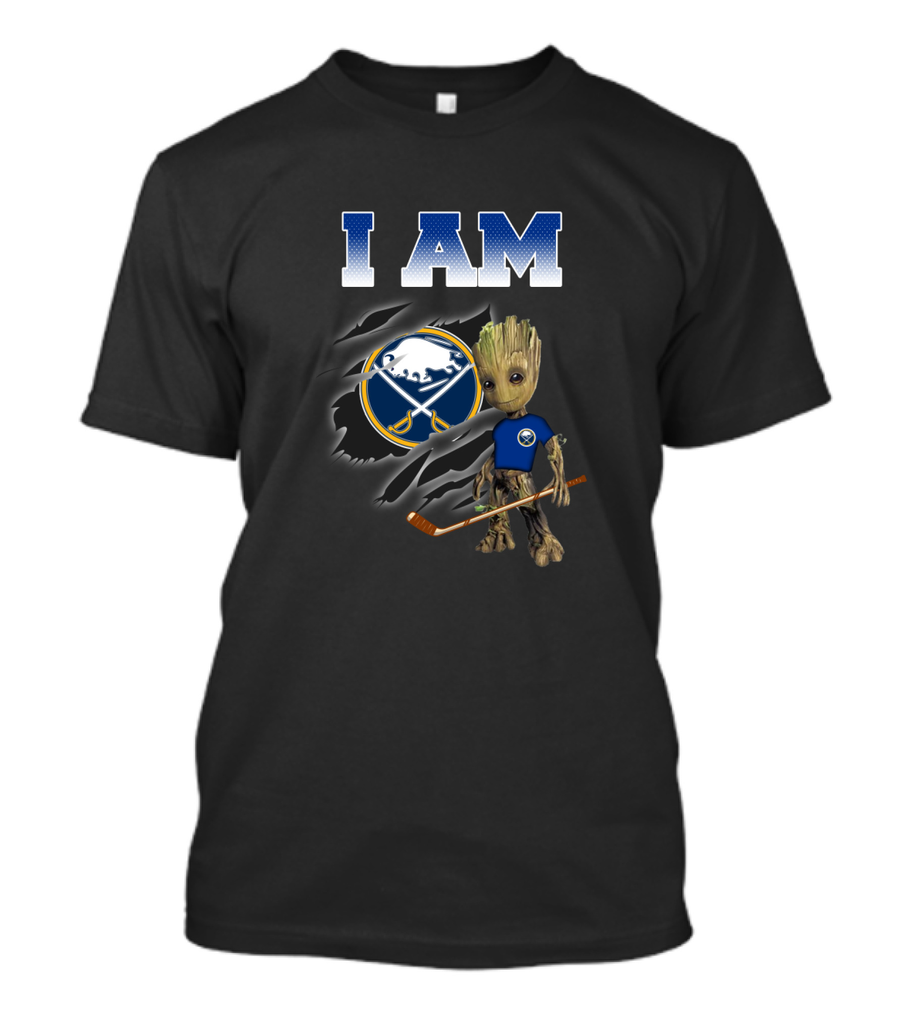 I Am Buffalo Sabres Groot Hockey Fan T-Shirt