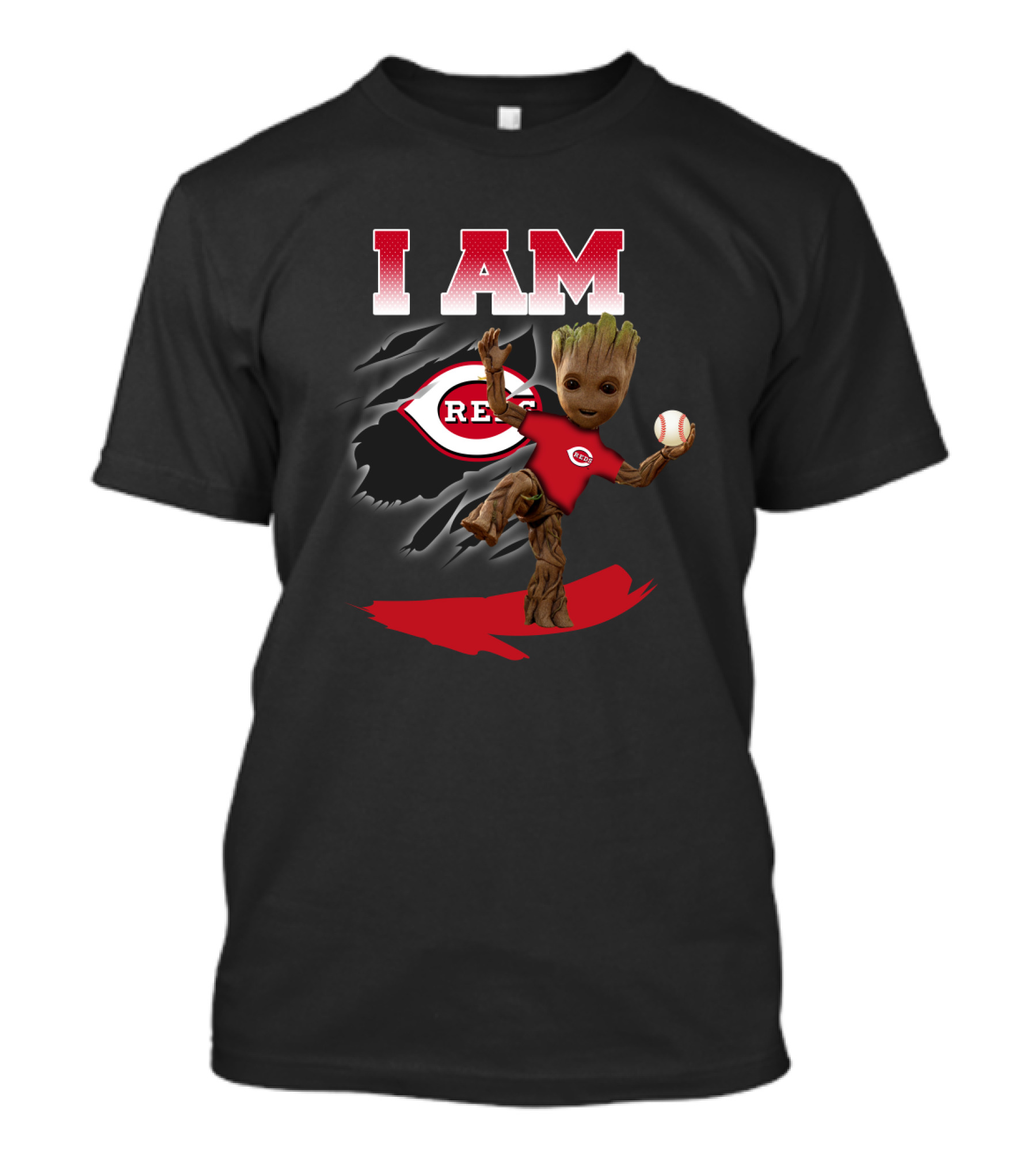 I Am Cincinnati Reds Groot Baseball Fan T-Shirt