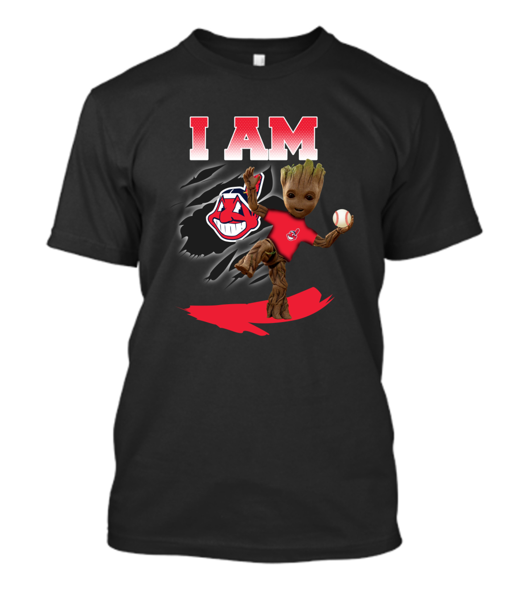 I Am Cleveland-Indians Groot Baseball Fan Enthusiast T-Shirt