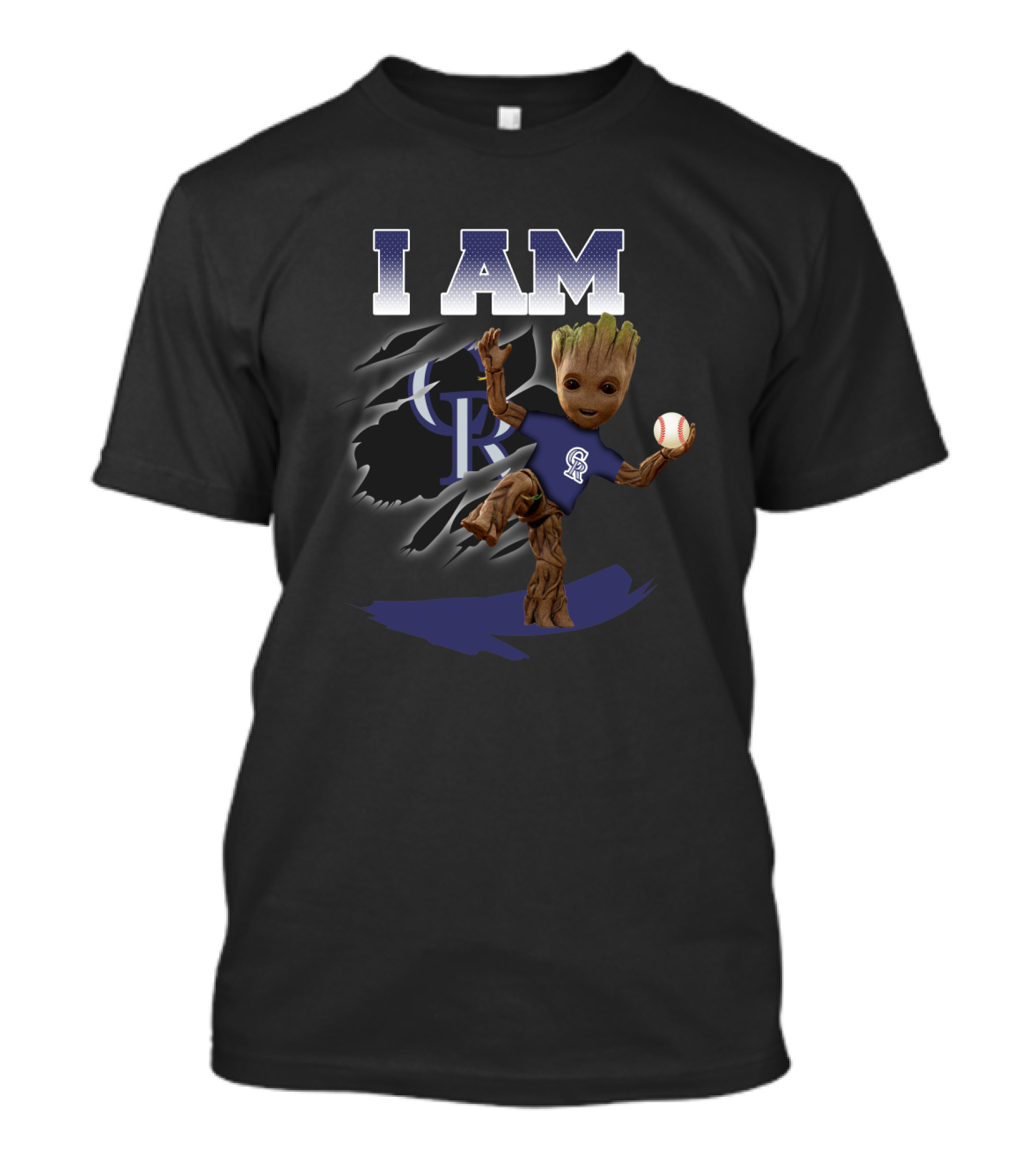 I Am Colorado-Rockies Groot Baseball Fan T-Shirt