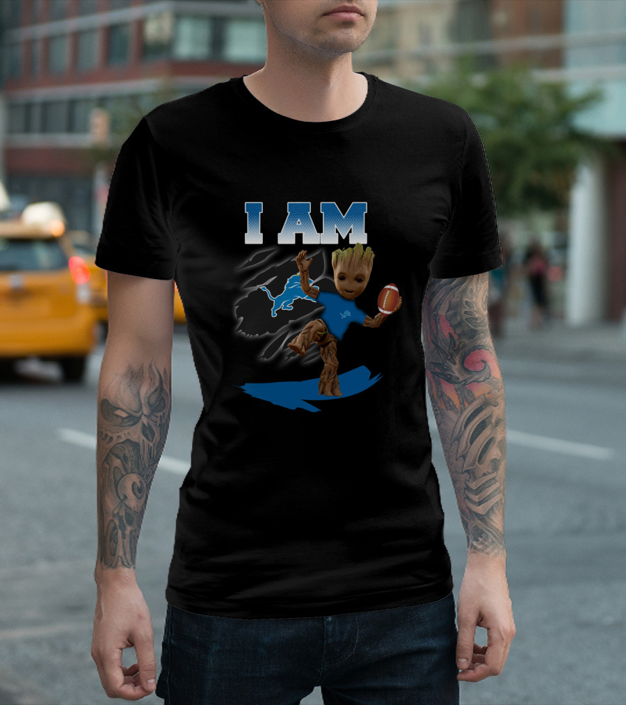 I Am Detroit Lions Groot Football Fan T-Shirt