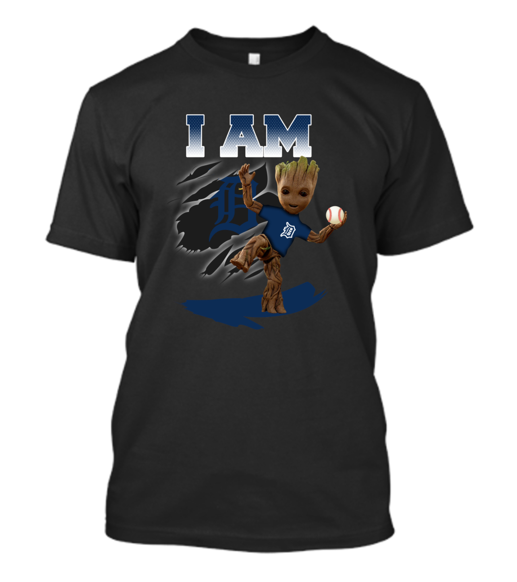 I Am Detroit Tigers Groot Baseball Fan T-Shirt