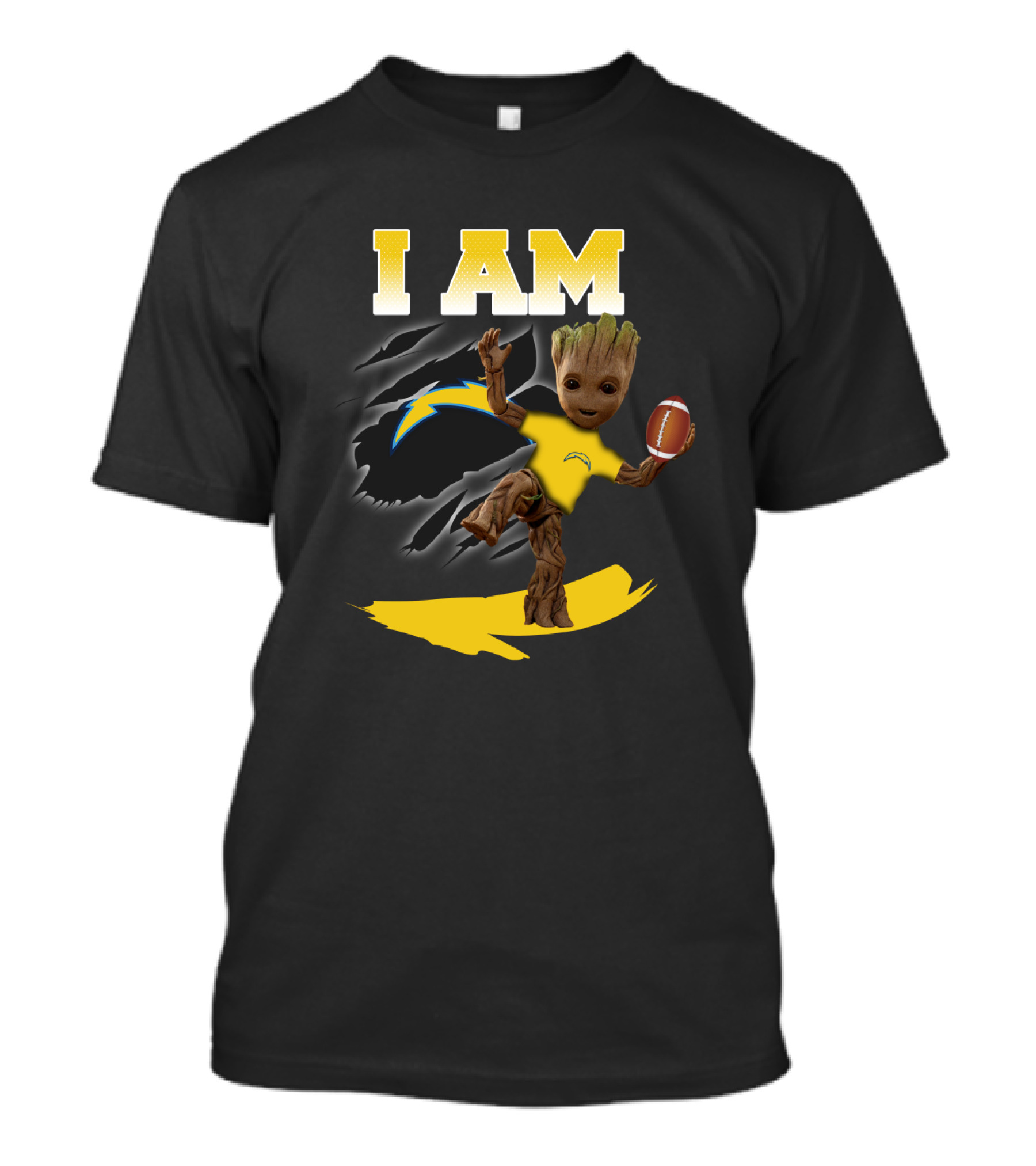 I Am Los Angeles Chargers Groot Football Fan T-Shirt