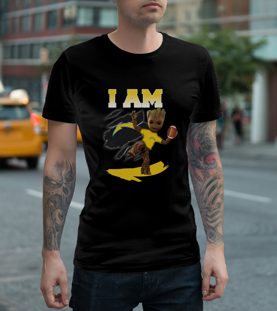 I Am Los Angeles Chargers Groot Football Fan T-Shirt