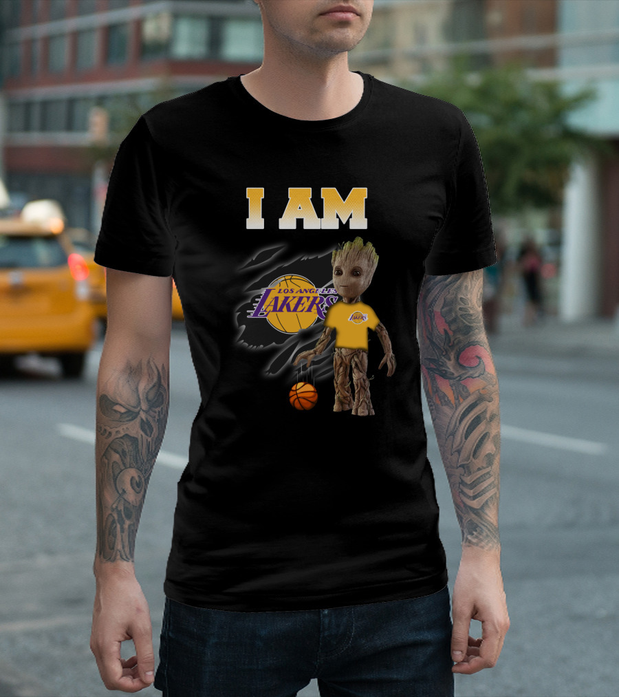 I Am Los Angeles Lakers Groot Basketball Fans T-Shirt