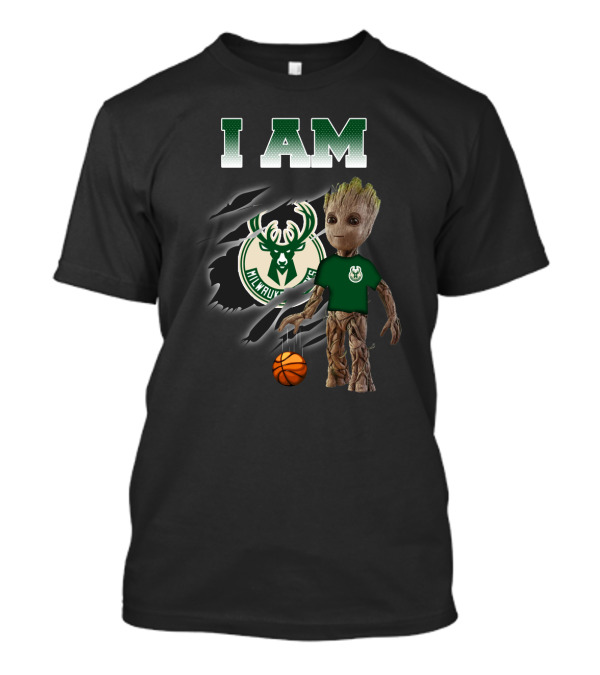 I Am Milwaukee-Bucks Groot Basketball Fan T-Shirt