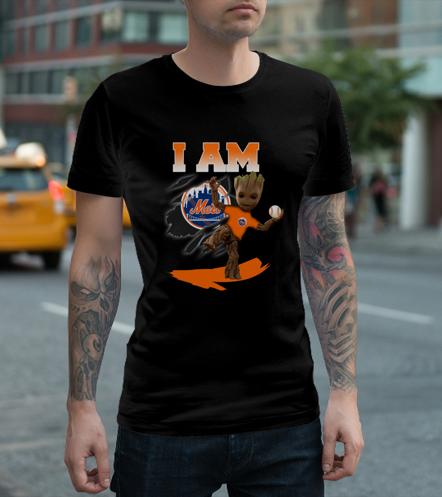 I Am Groot New York Mets Baseball Fan Mashup T-Shirt