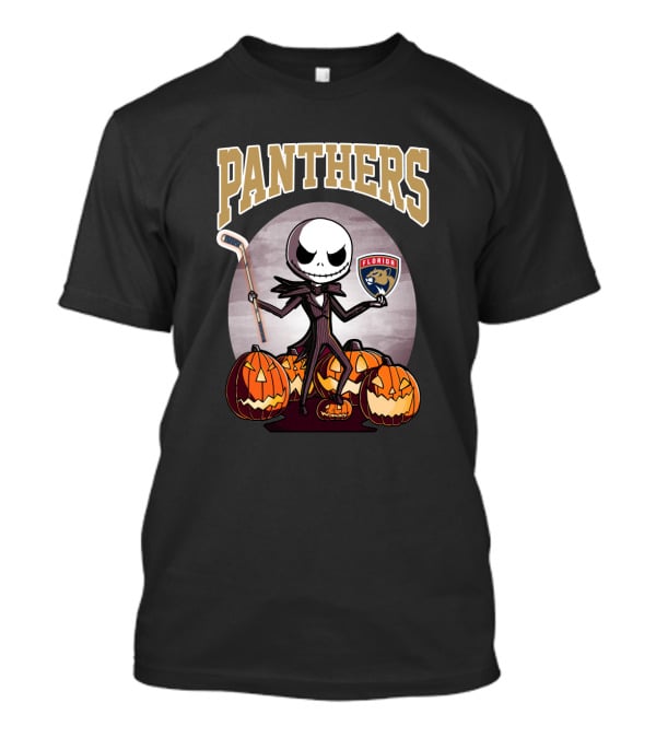 Panthers Jack Skellington Florida Hockey Halloween Pumpkins T-Shirt