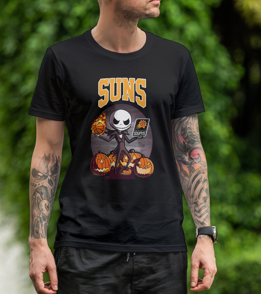 Jack Skellington Halloween Suns Basketball Phoenix Pumpkins T-Shirt