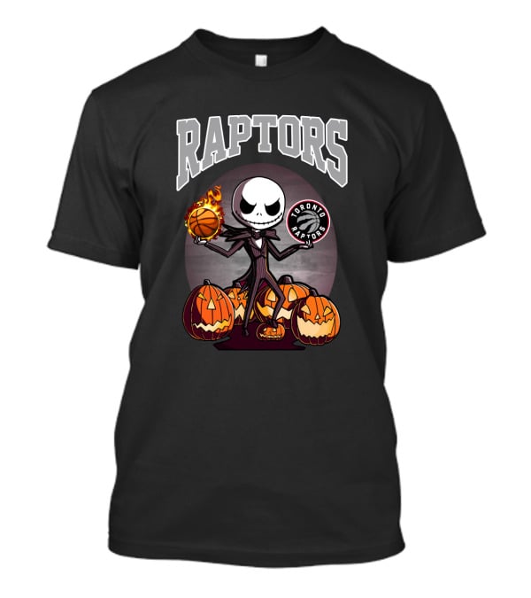 Raptors Halloween Jack Skellington Toronto Basketball Pumpkins T-Shirt