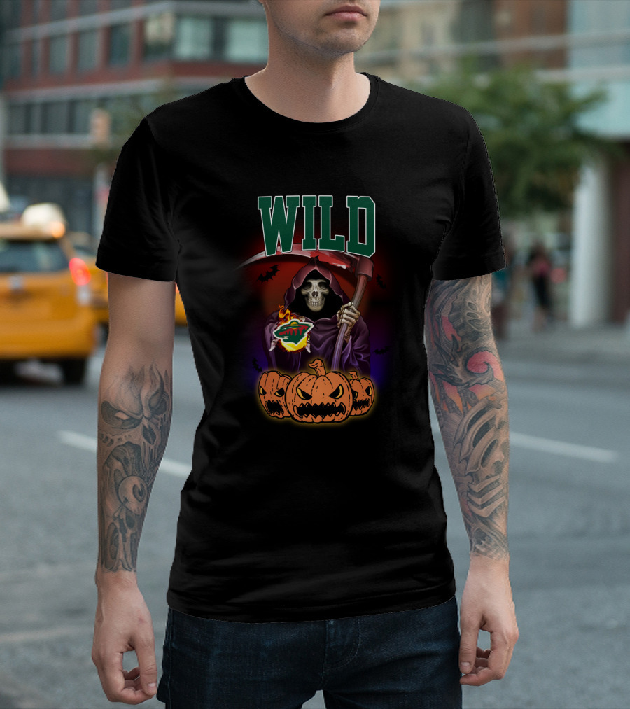 Wild Reaper Halloween Pumpkins Skulls Minnesota Concepts T-Shirt