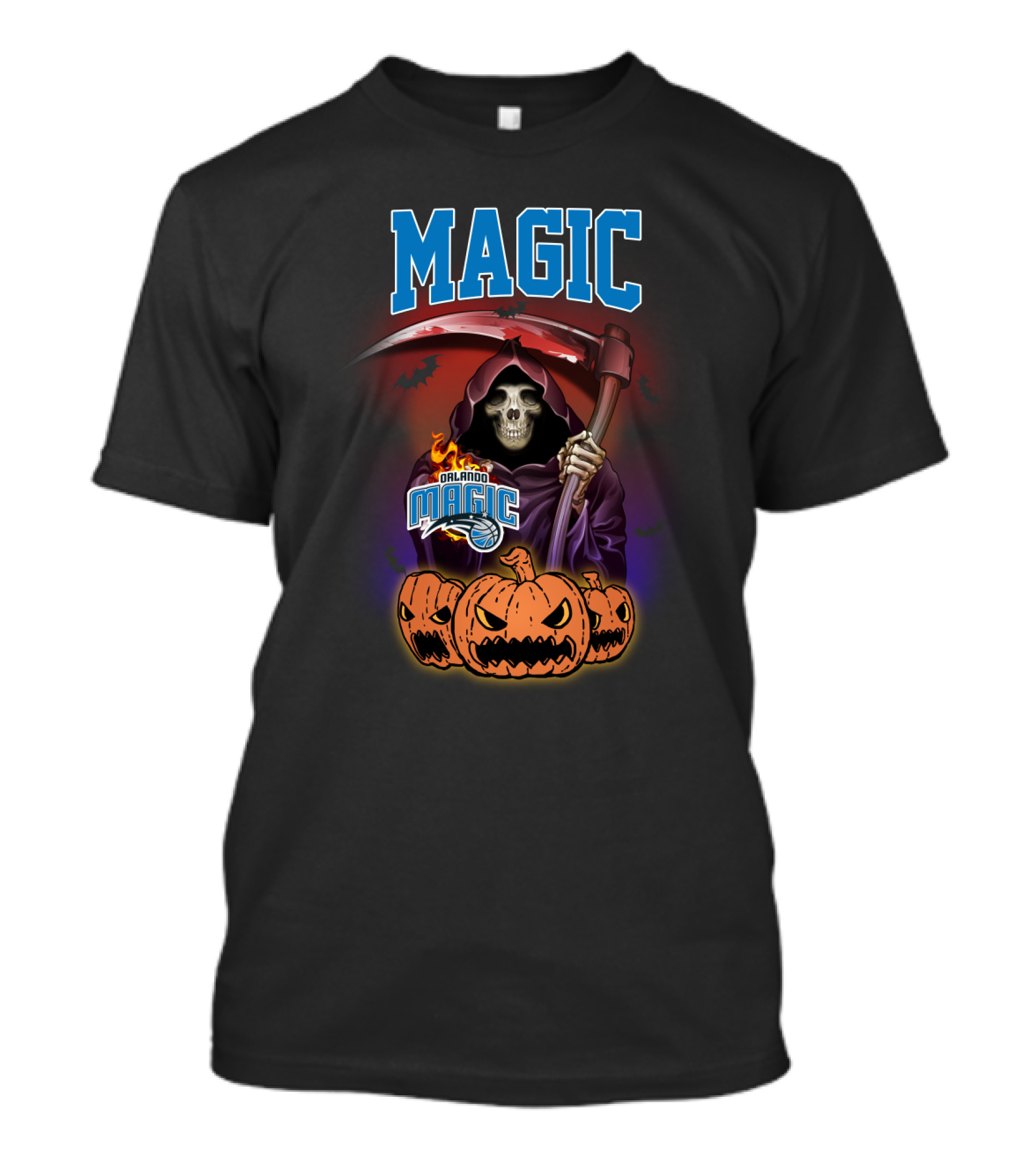 Orlando Magic Grim Reaper Halloween Pumpkins T-Shirt